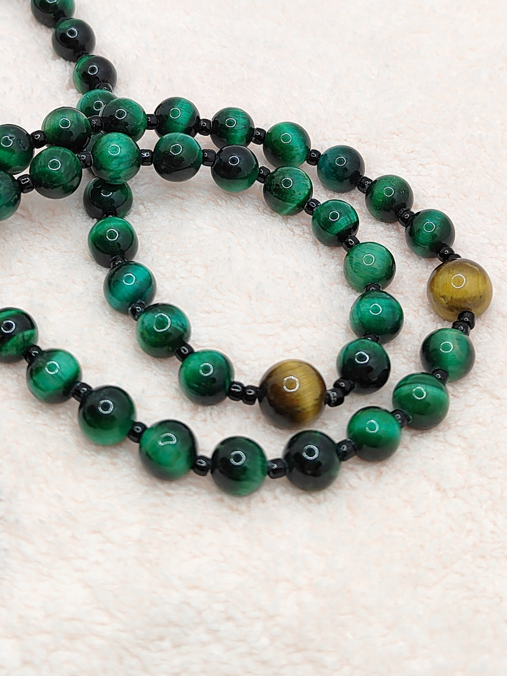 Guardian of Faith Green Tiger Eye Rosary