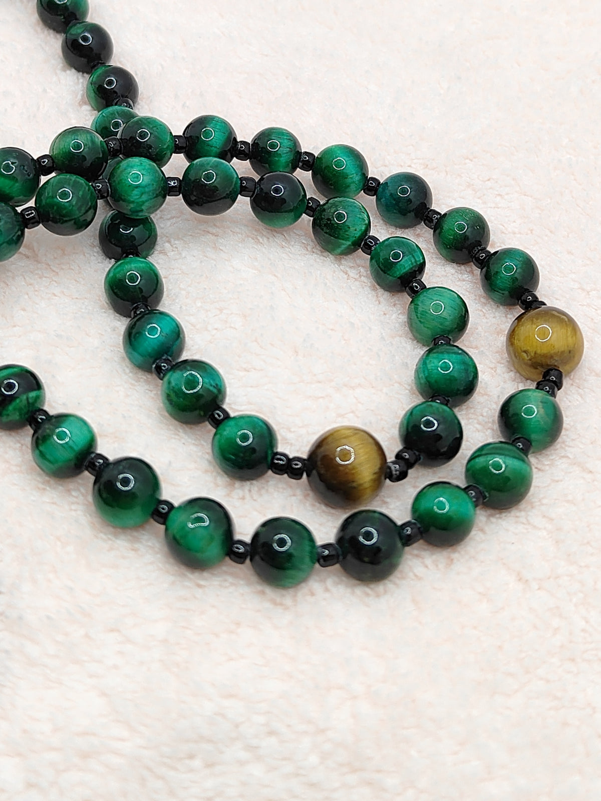 Guardian of Faith Green Tiger Eye Rosary