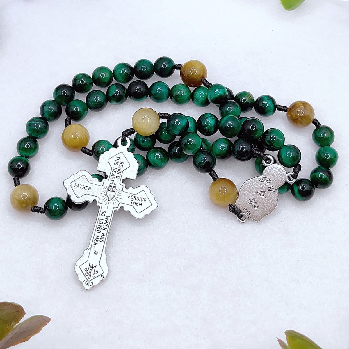 St. Jude Thaddeus Patron of Hope Tiger Eye Rosary