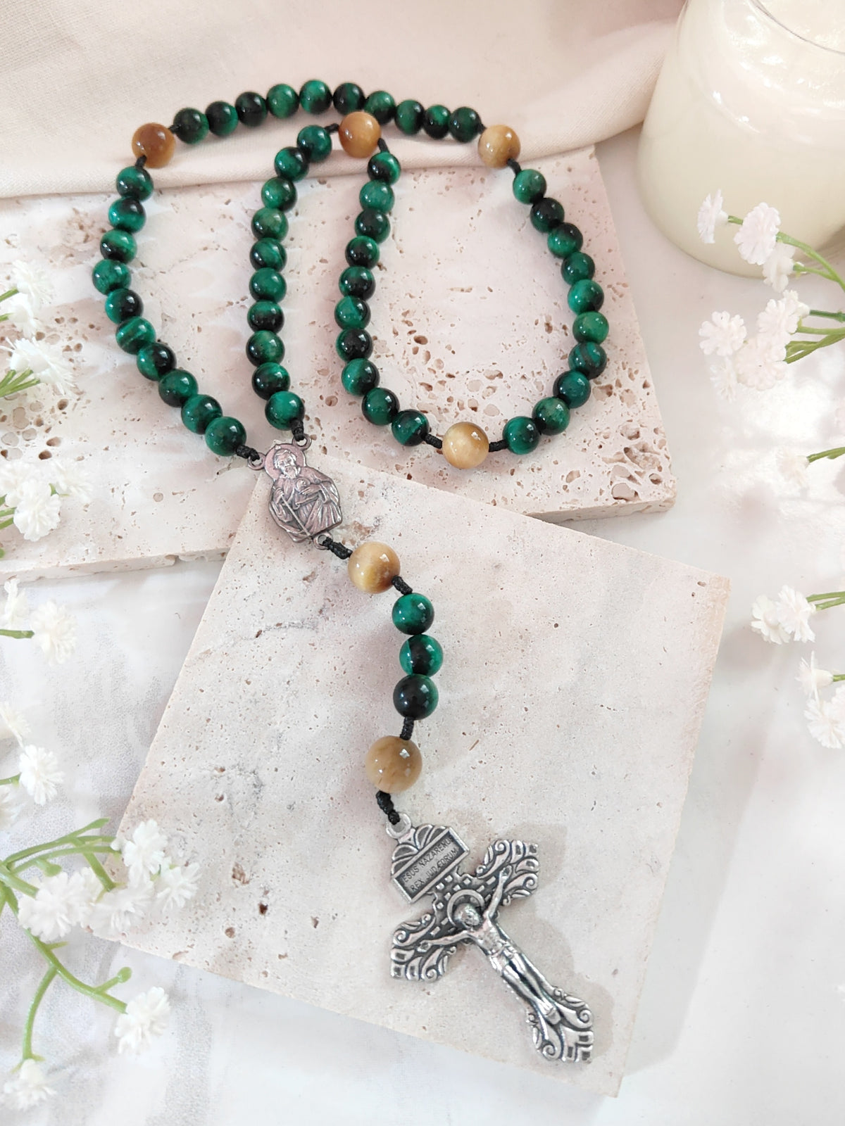 St. Jude Thaddeus Patron of Hope Tiger Eye Rosary