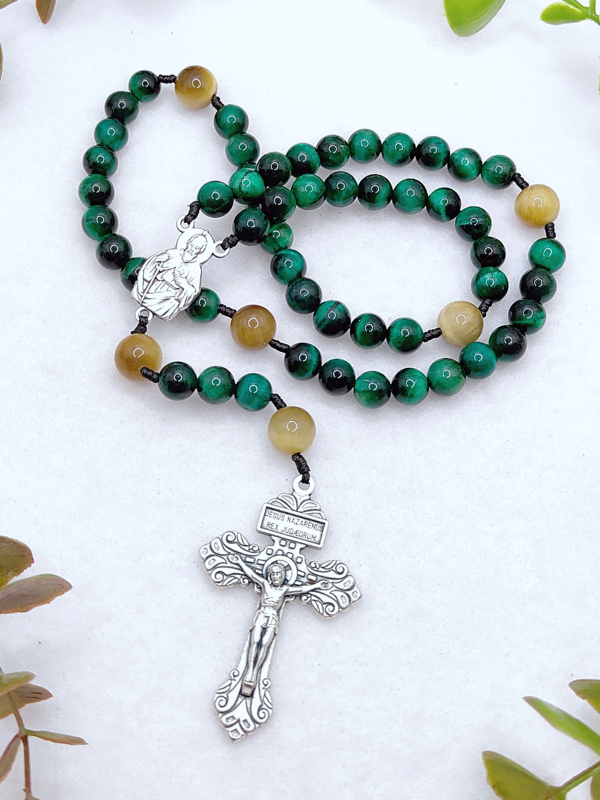 St. Jude Thaddeus Patron of Hope Tiger Eye Rosary