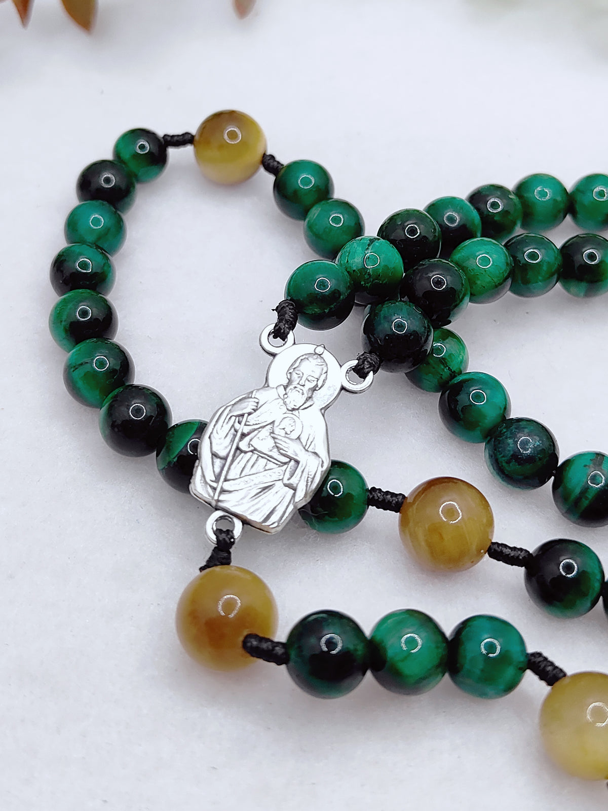 St. Jude Thaddeus Patron of Hope Tiger Eye Rosary
