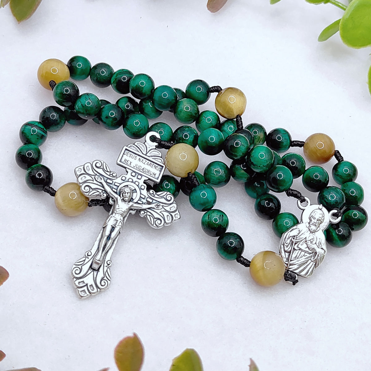 St. Jude Thaddeus Patron of Hope Tiger Eye Rosary