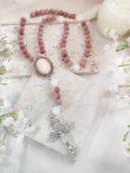 Our Lady of Guadalupe Rhodochrosite Cameo Rosary