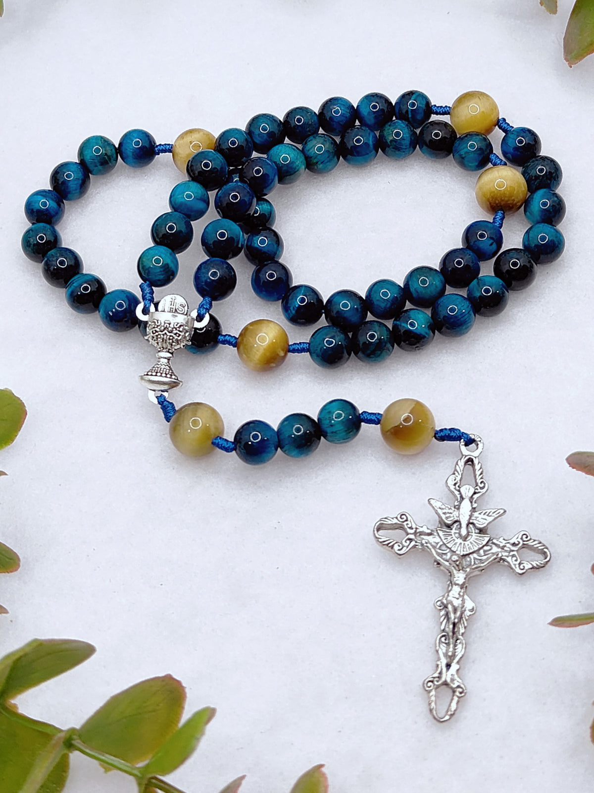 Holy Chalice Tiger Eye Devotion Rosary