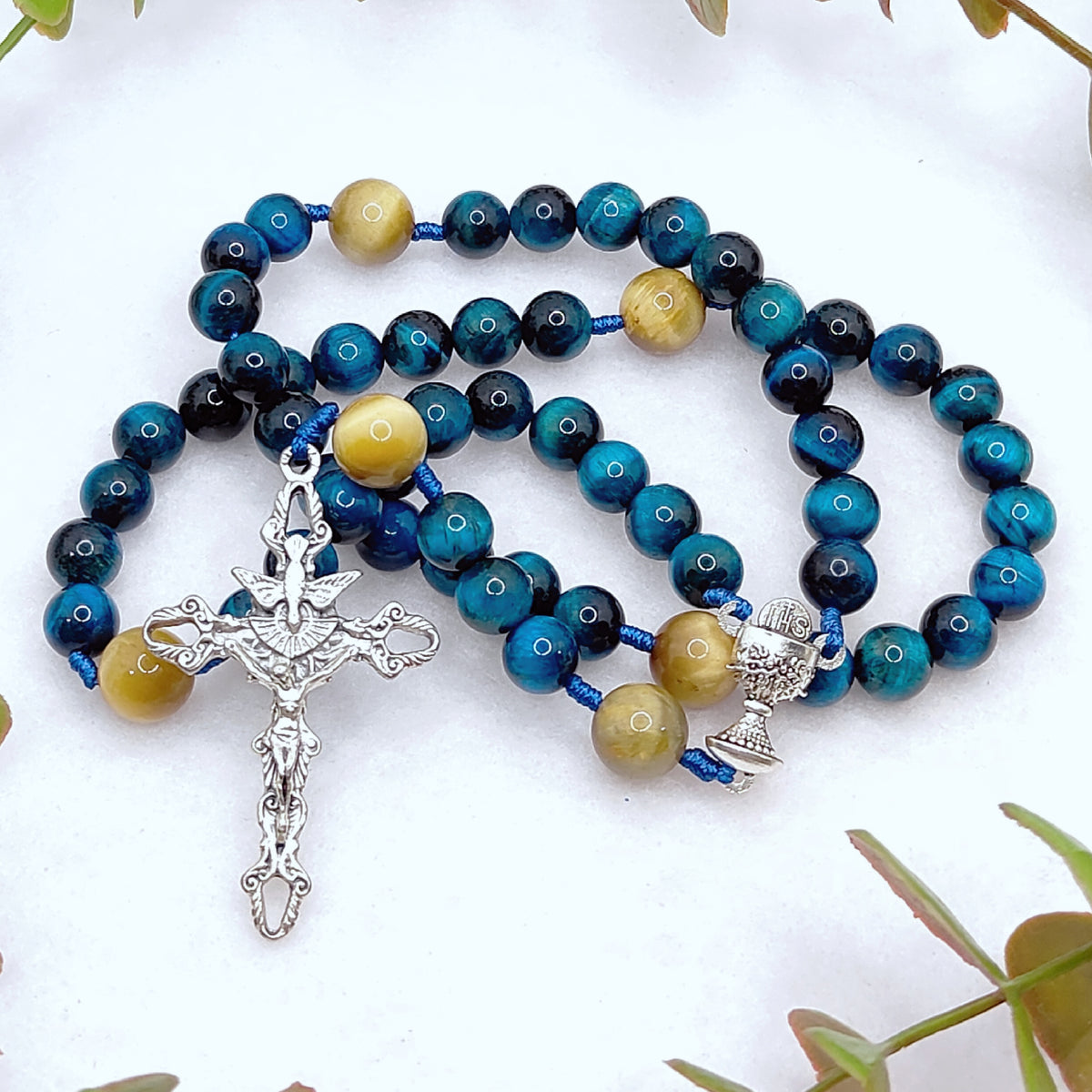 Holy Chalice Tiger Eye Devotion Rosary