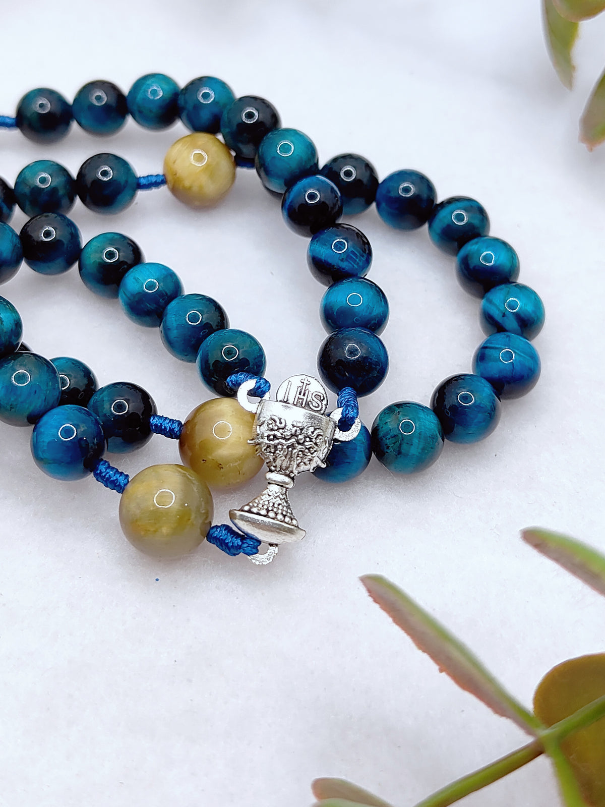 Holy Chalice Tiger Eye Devotion Rosary