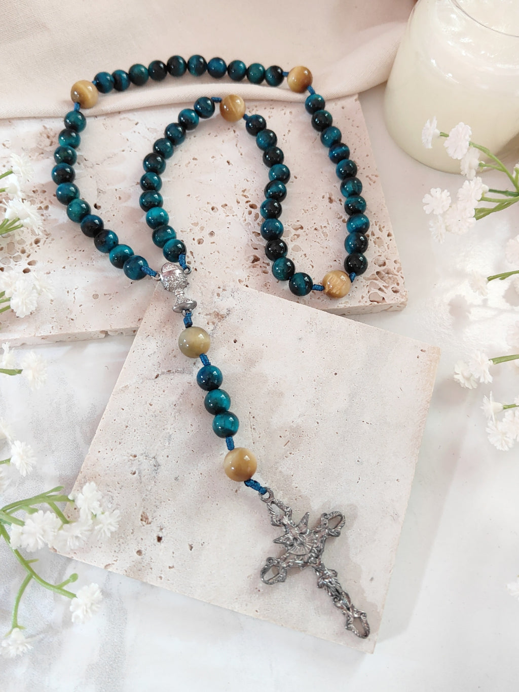 Holy Chalice Tiger Eye Devotion Rosary