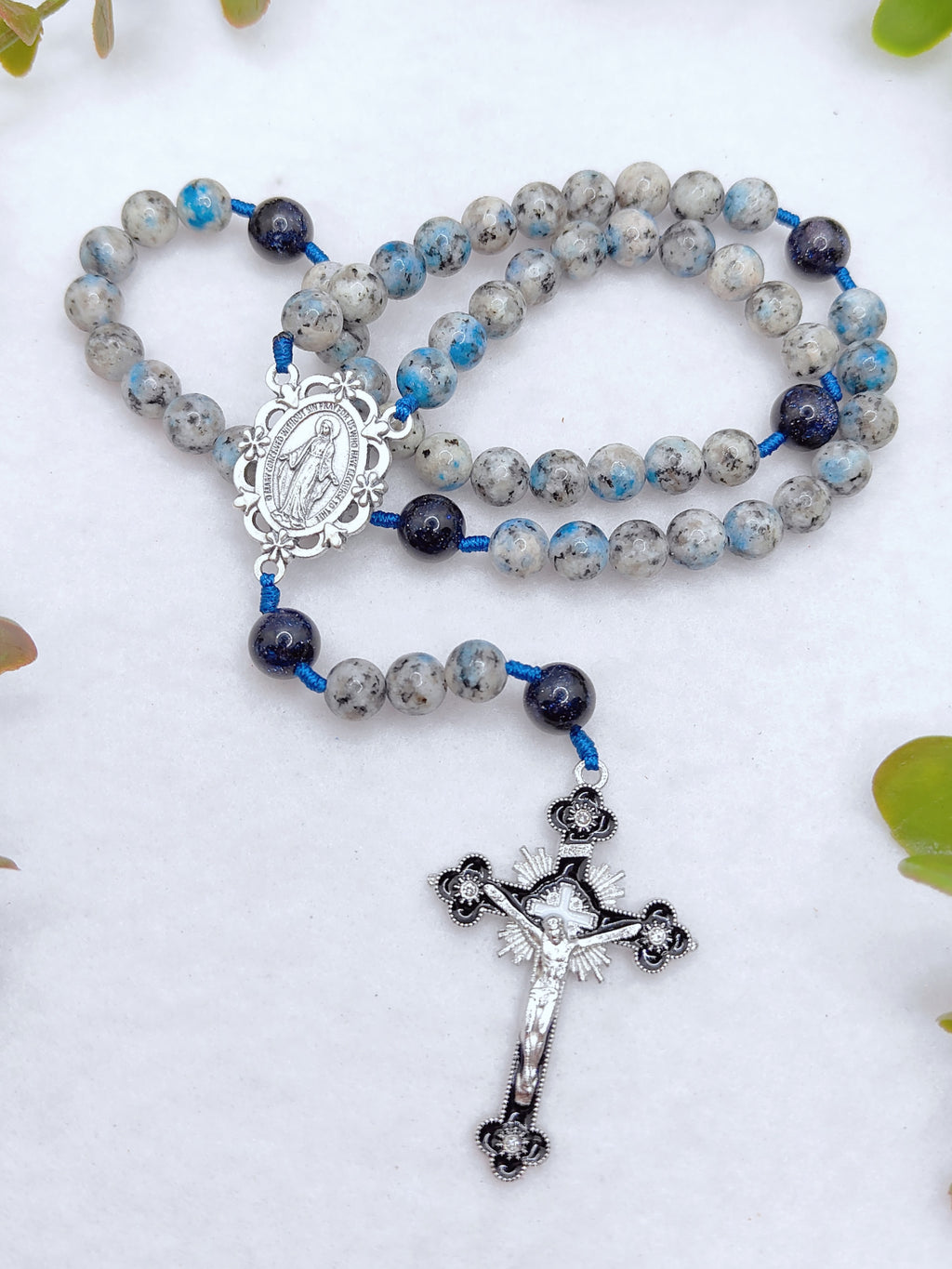Our Lady of Grace K2 & Blue Sandstone Rosary