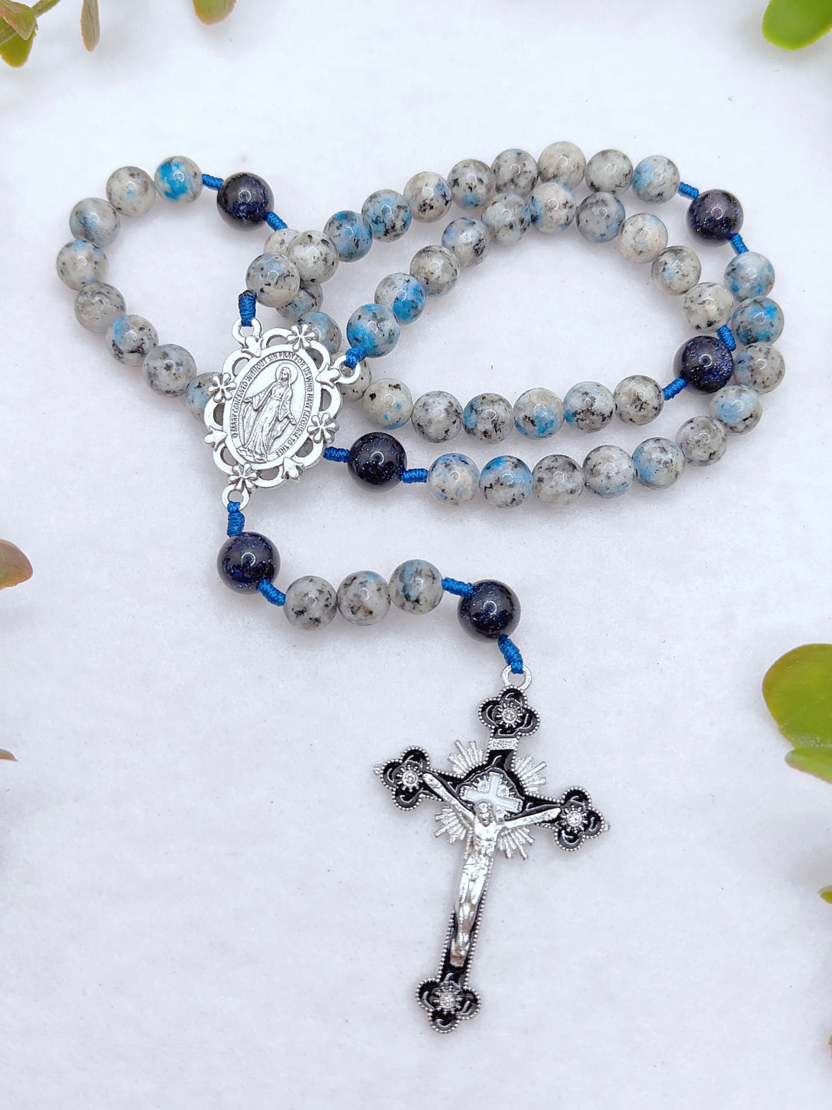 Our Lady of Grace K2 & Blue Sandstone Rosary
