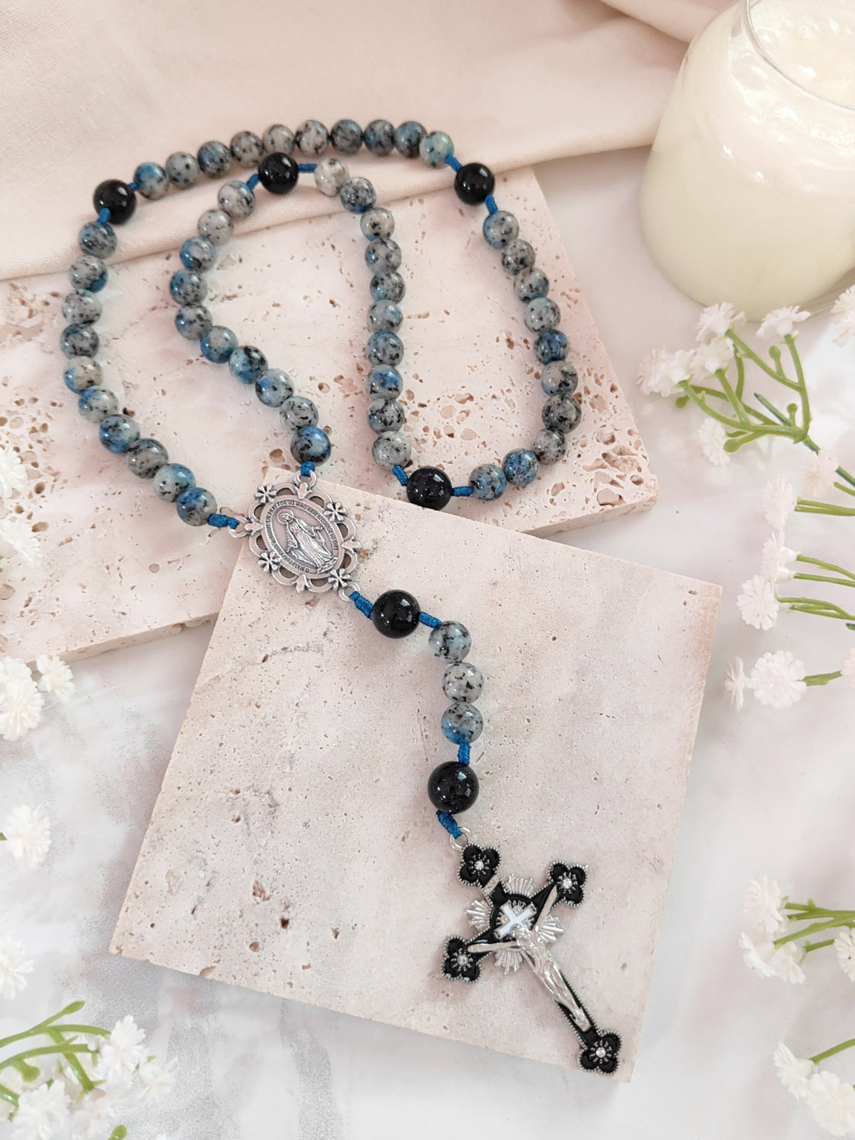 Our Lady of Grace K2 & Blue Sandstone Rosary