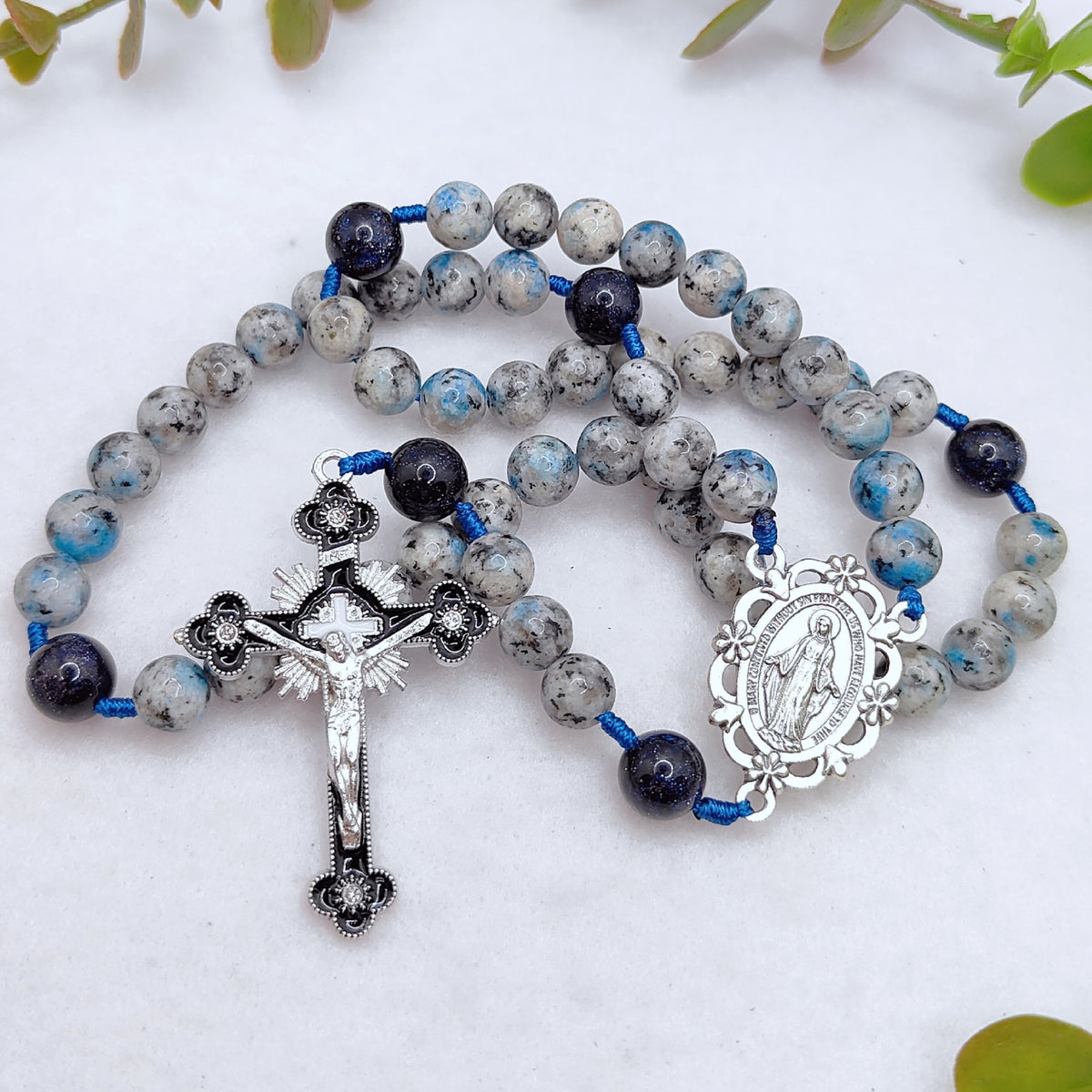Our Lady of Grace K2 & Blue Sandstone Rosary