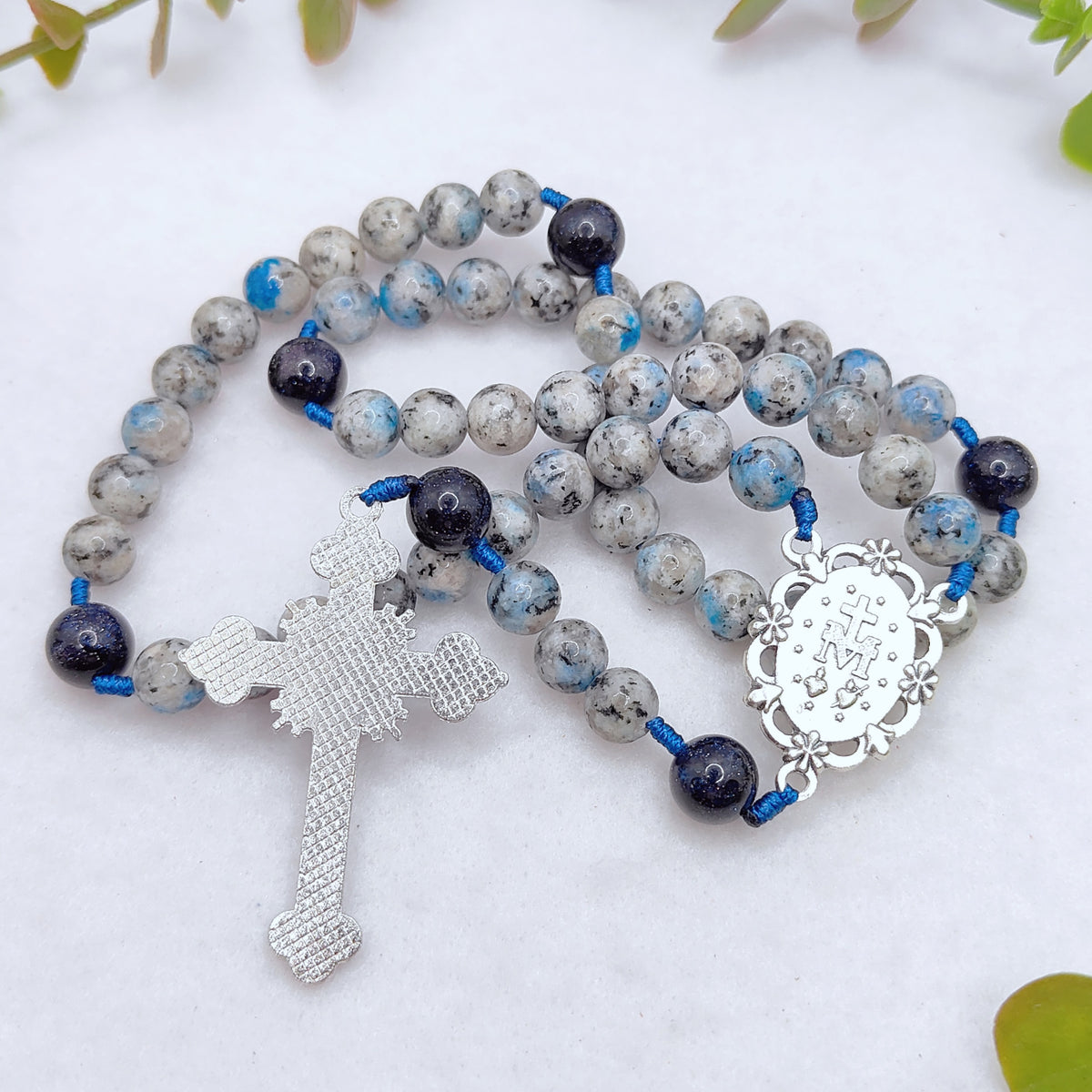 Our Lady of Grace K2 & Blue Sandstone Rosary