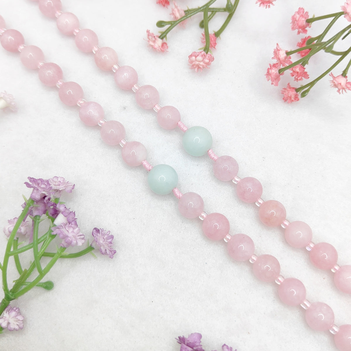 Our Lady of Grace Kunzite & Amazonite Rosary