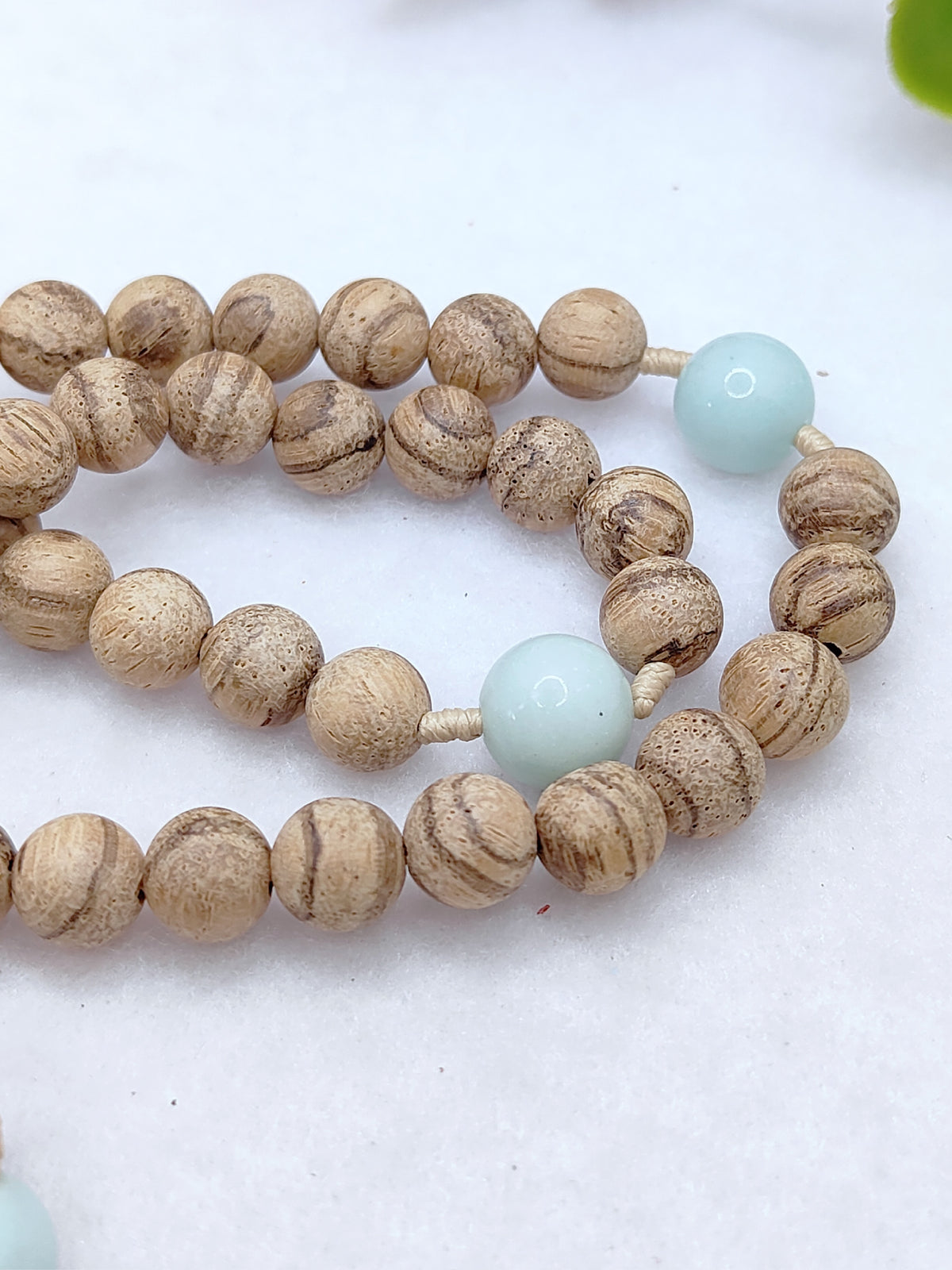 Our Lady of Fatima Peace Wood & Amazonite Rosary