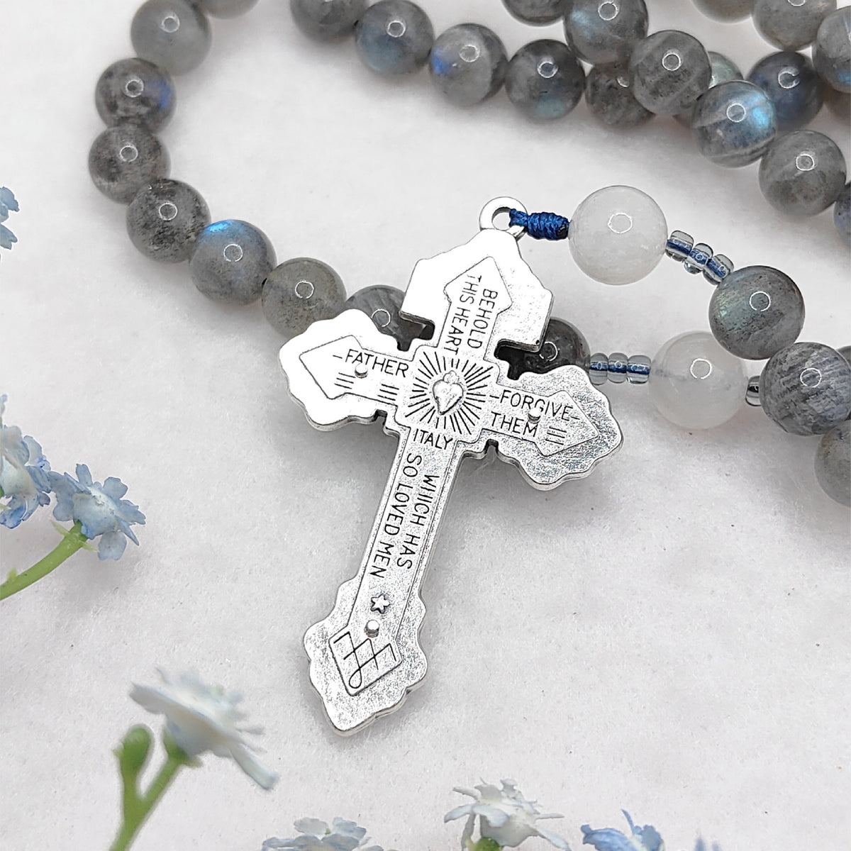 Our Lady of Grace Labradorite & Moonstone Rosary