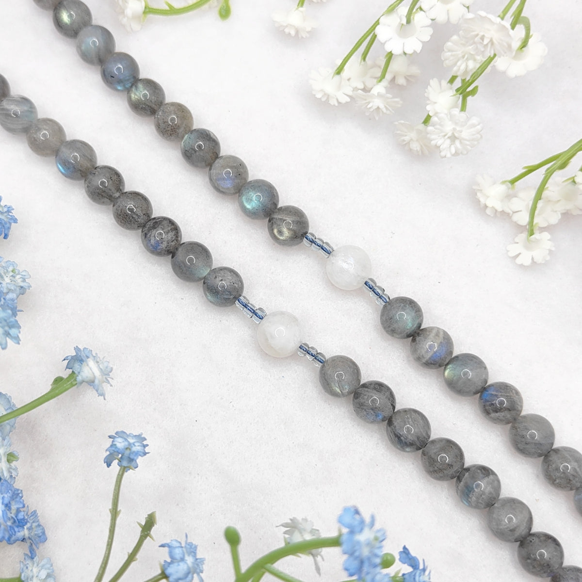 Our Lady of Grace Labradorite & Moonstone Rosary