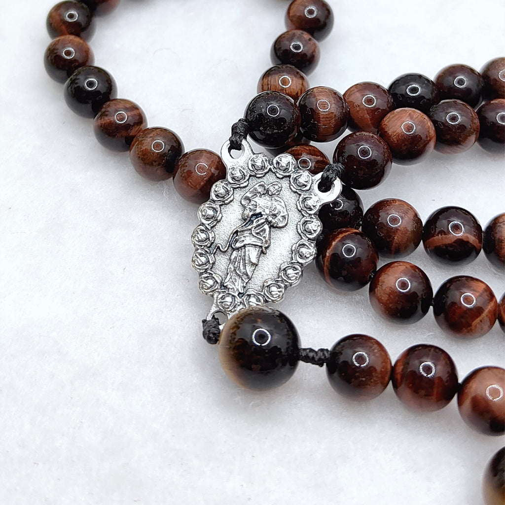 Our Lady Undoer of Knots Tiger Eye Rosary