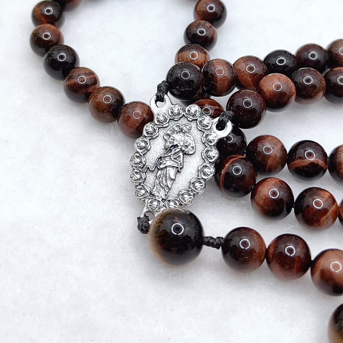 Our Lady Undoer of Knots Tiger Eye Rosary