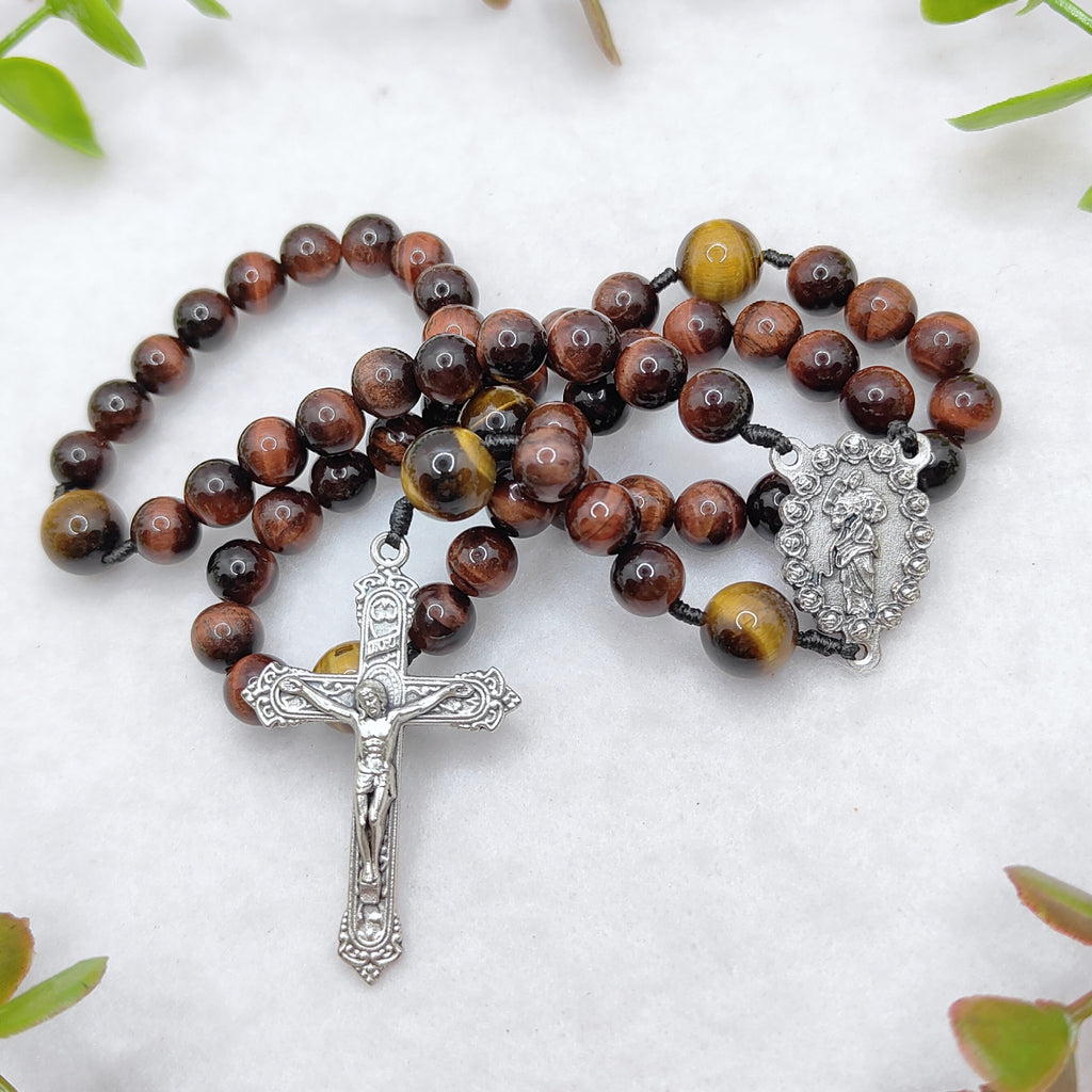 Our Lady Undoer of Knots Tiger Eye Rosary