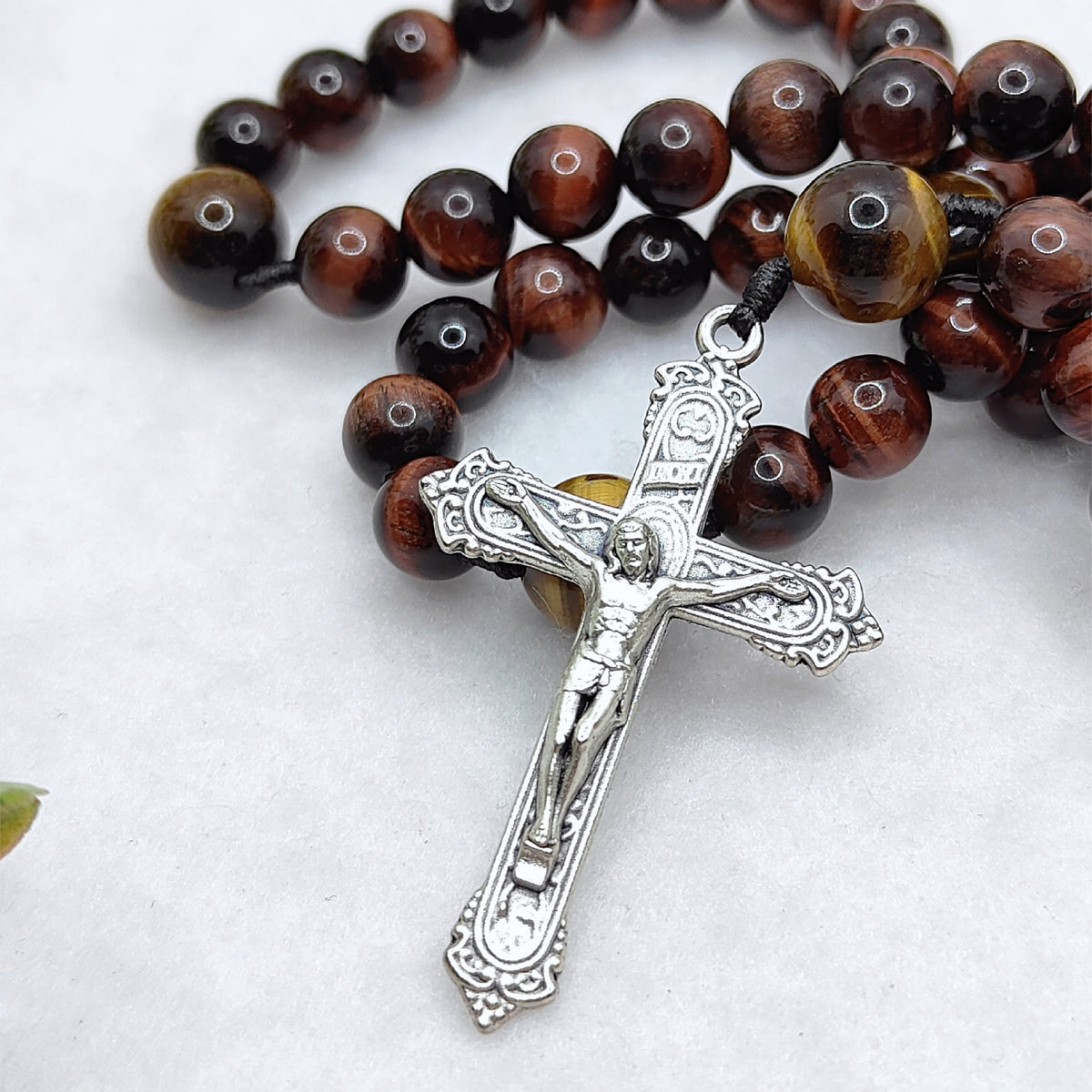 Our Lady Undoer of Knots Tiger Eye Rosary