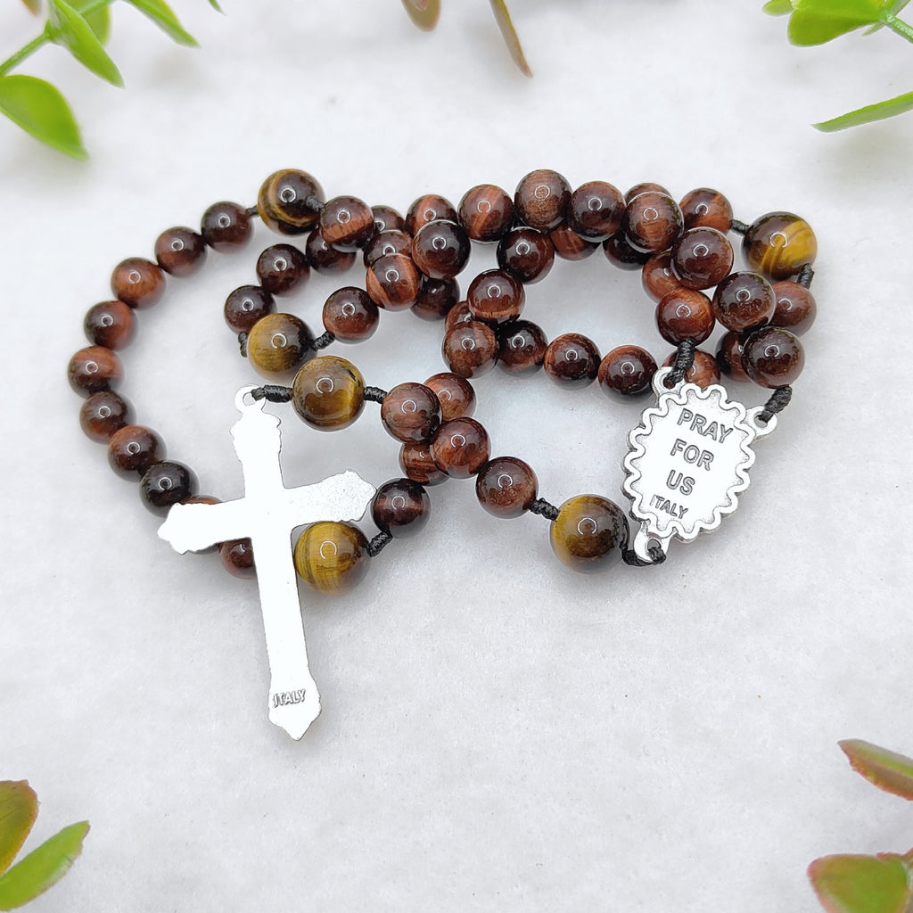 Our Lady Undoer of Knots Tiger Eye Rosary