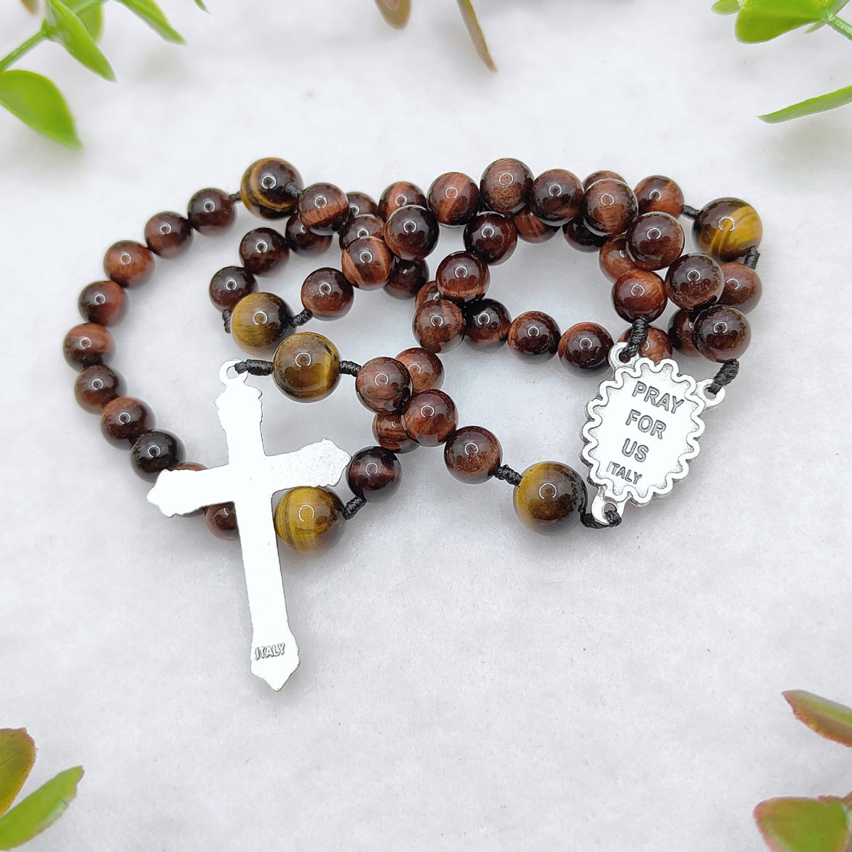 Our Lady Undoer of Knots Tiger Eye Rosary