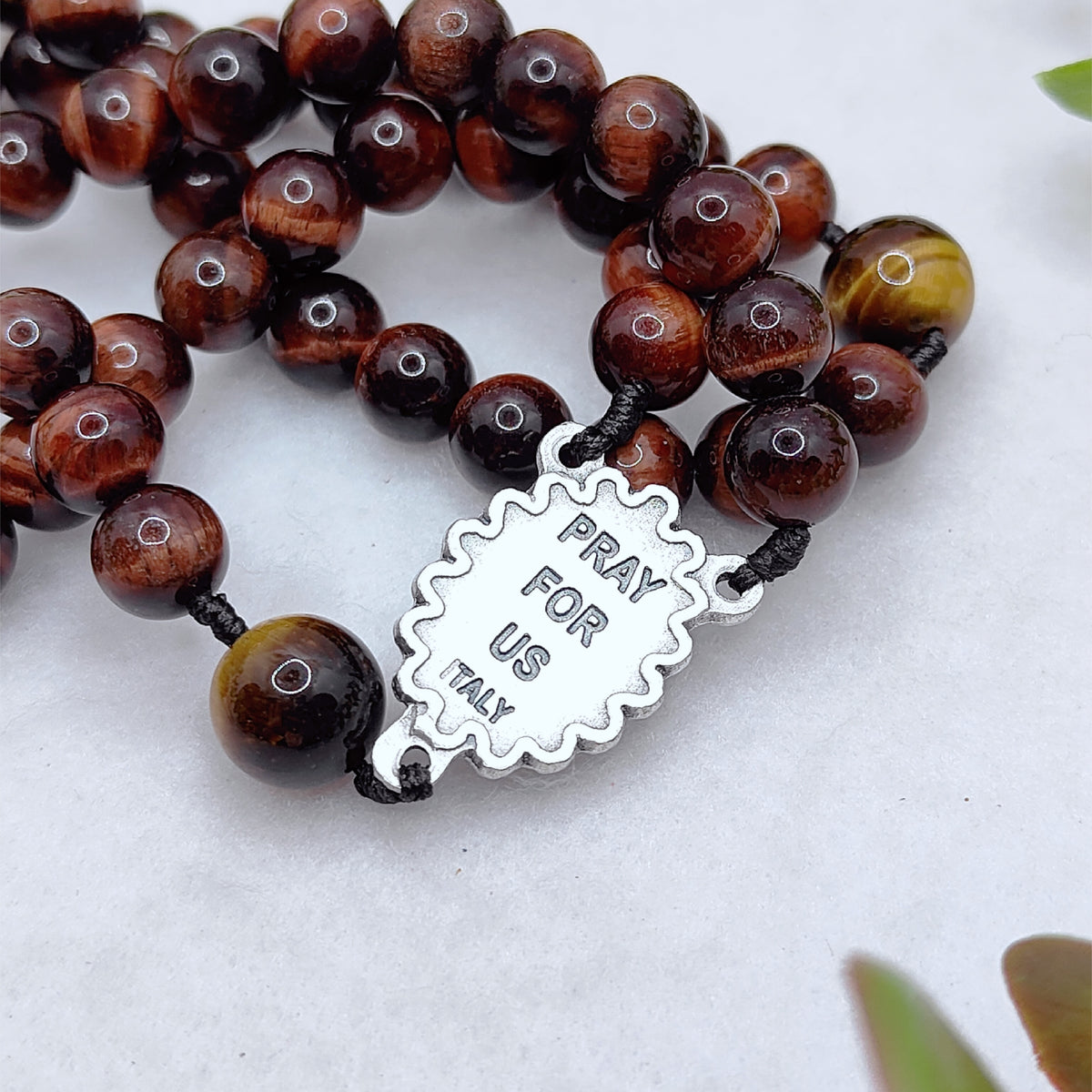 Our Lady Undoer of Knots Tiger Eye Rosary