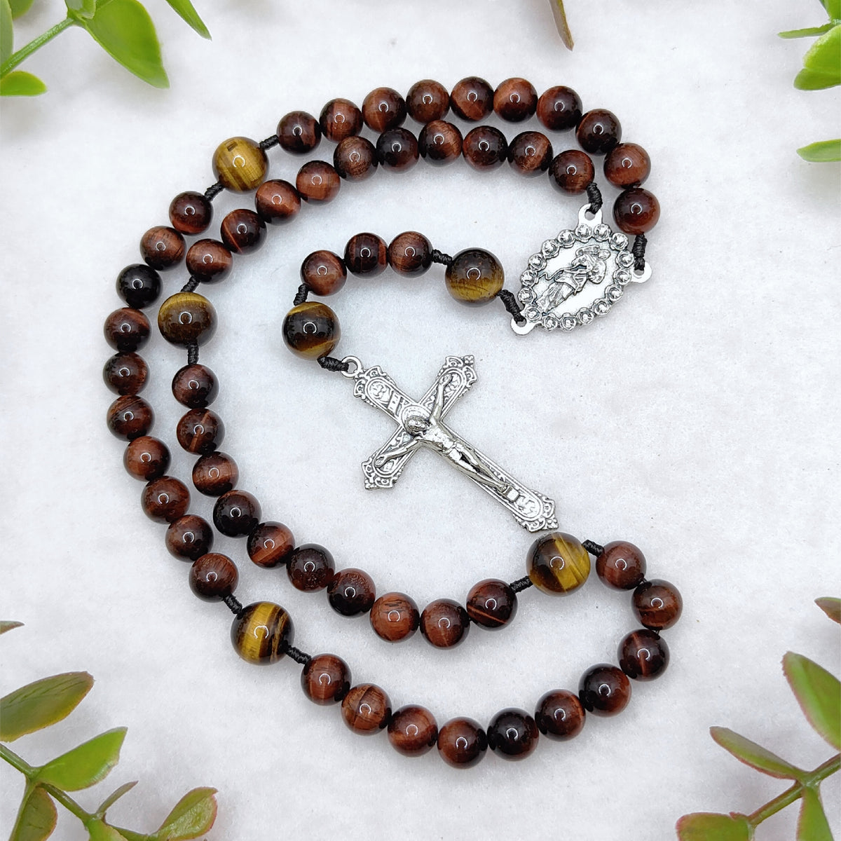 Our Lady Undoer of Knots Tiger Eye Rosary
