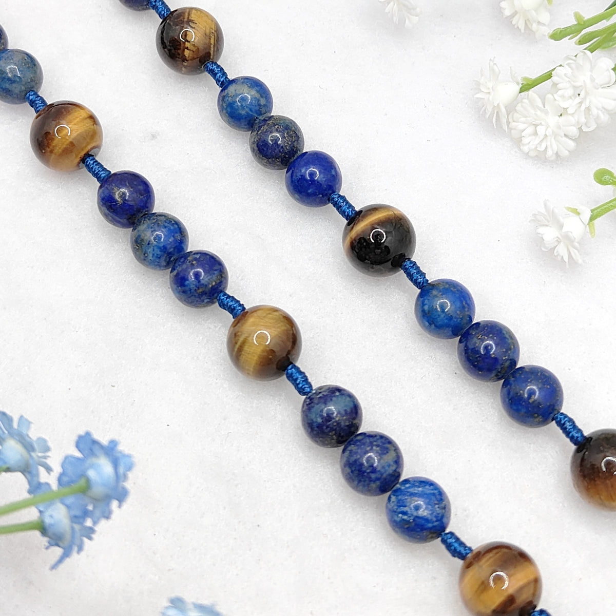 Chaplet of St Michael Lapis Lazuli & Tiger Eye Rosary