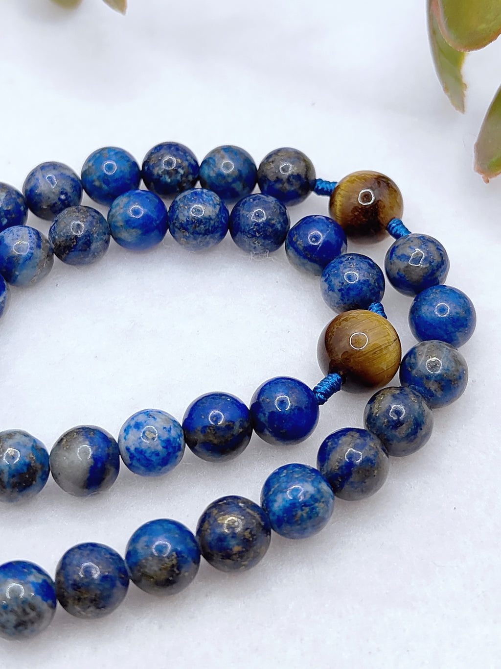 St Joseph Patron of Families Lapis Lazuli & Tiger Eye Rosary