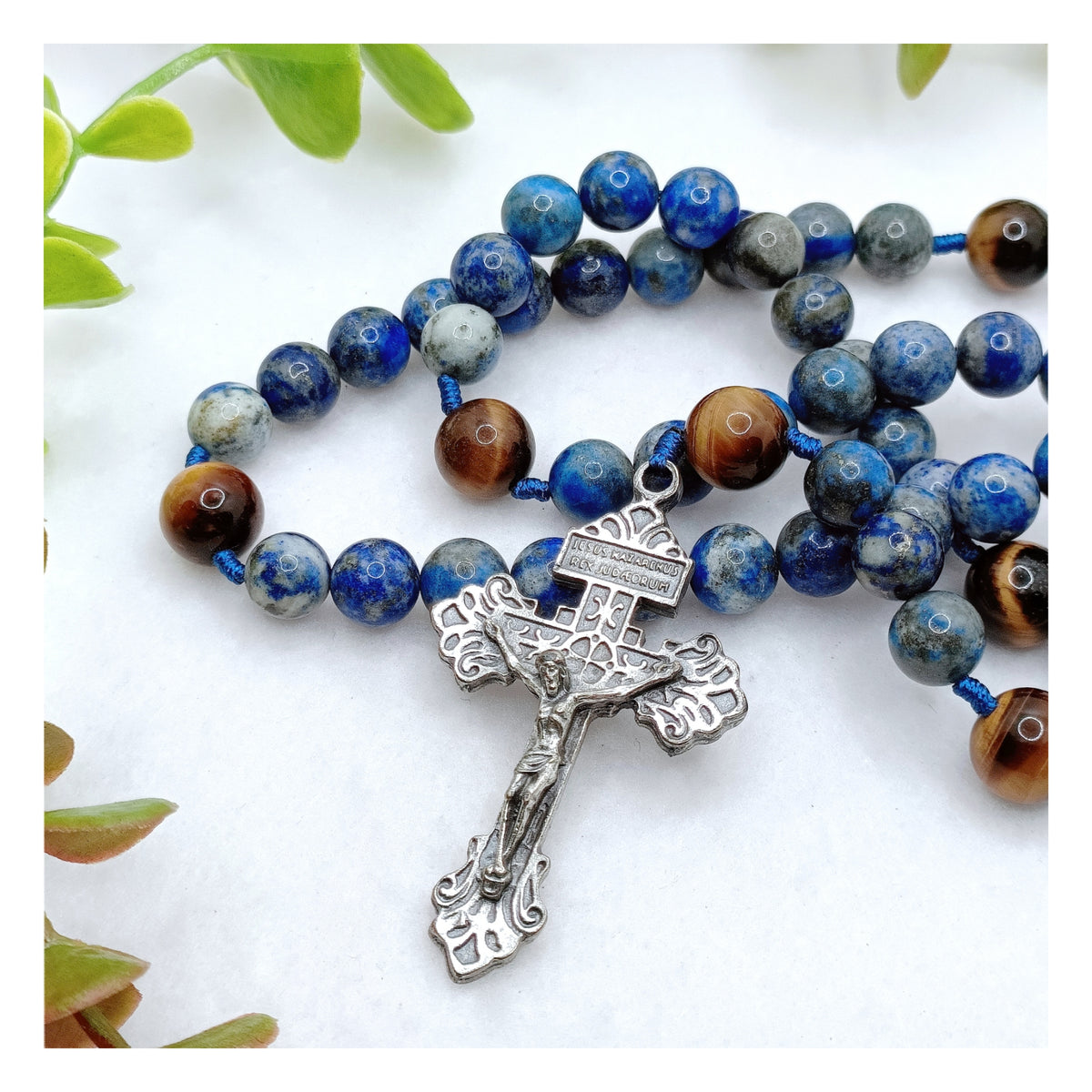 Celestial Lapis Lazuli & Tiger Eye Rosary