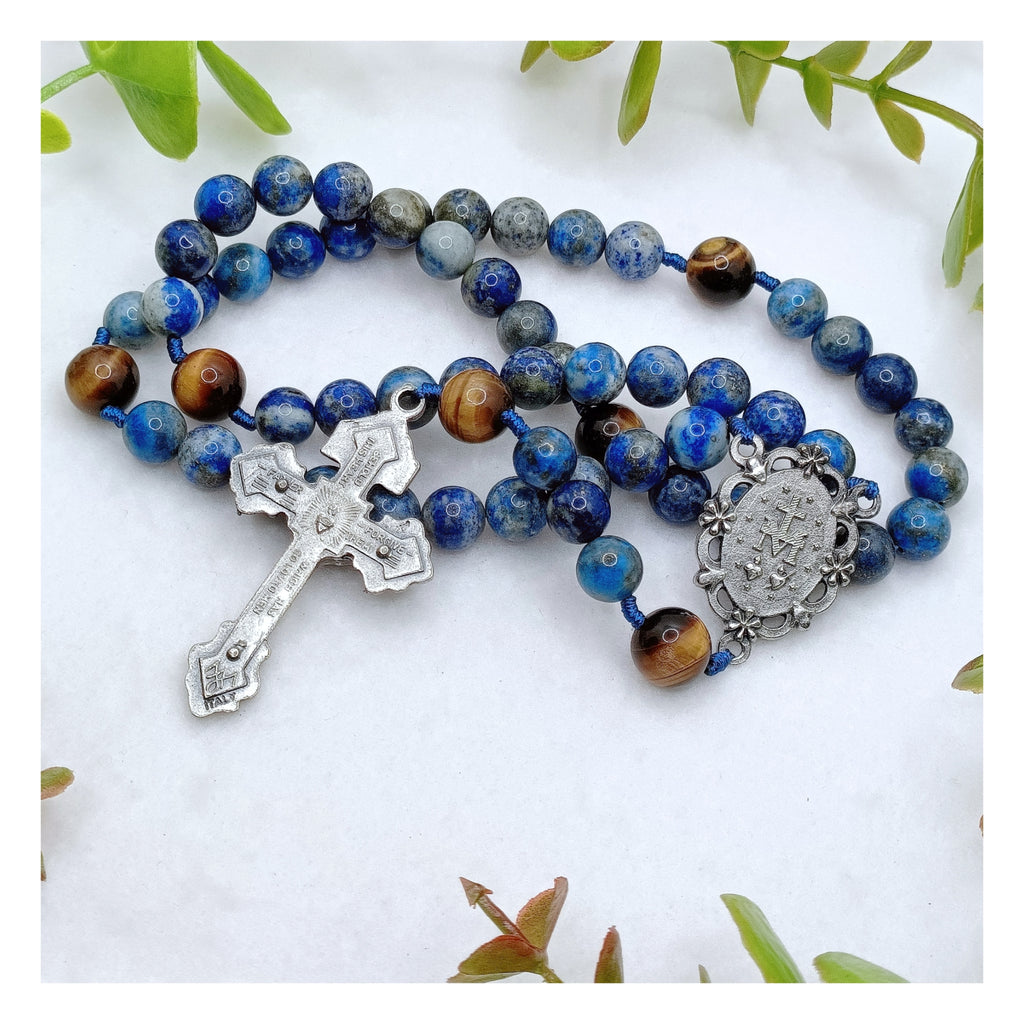 Celestial Lapis Lazuli & Tiger Eye Rosary