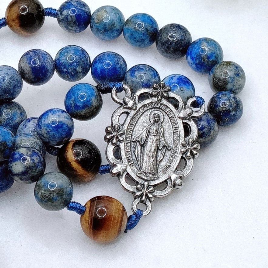 Celestial Lapis Lazuli & Tiger Eye Rosary