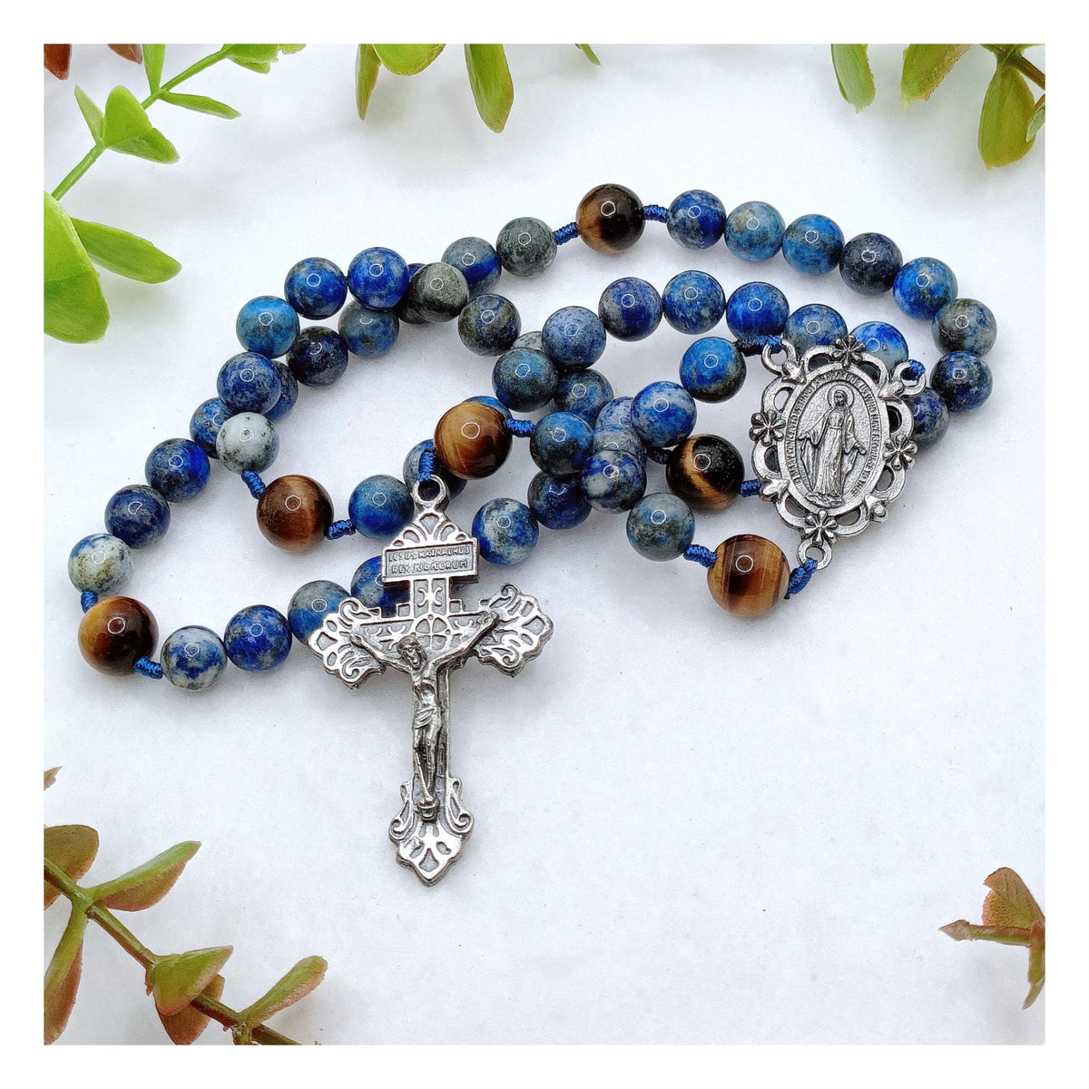 Celestial Lapis Lazuli & Tiger Eye Rosary