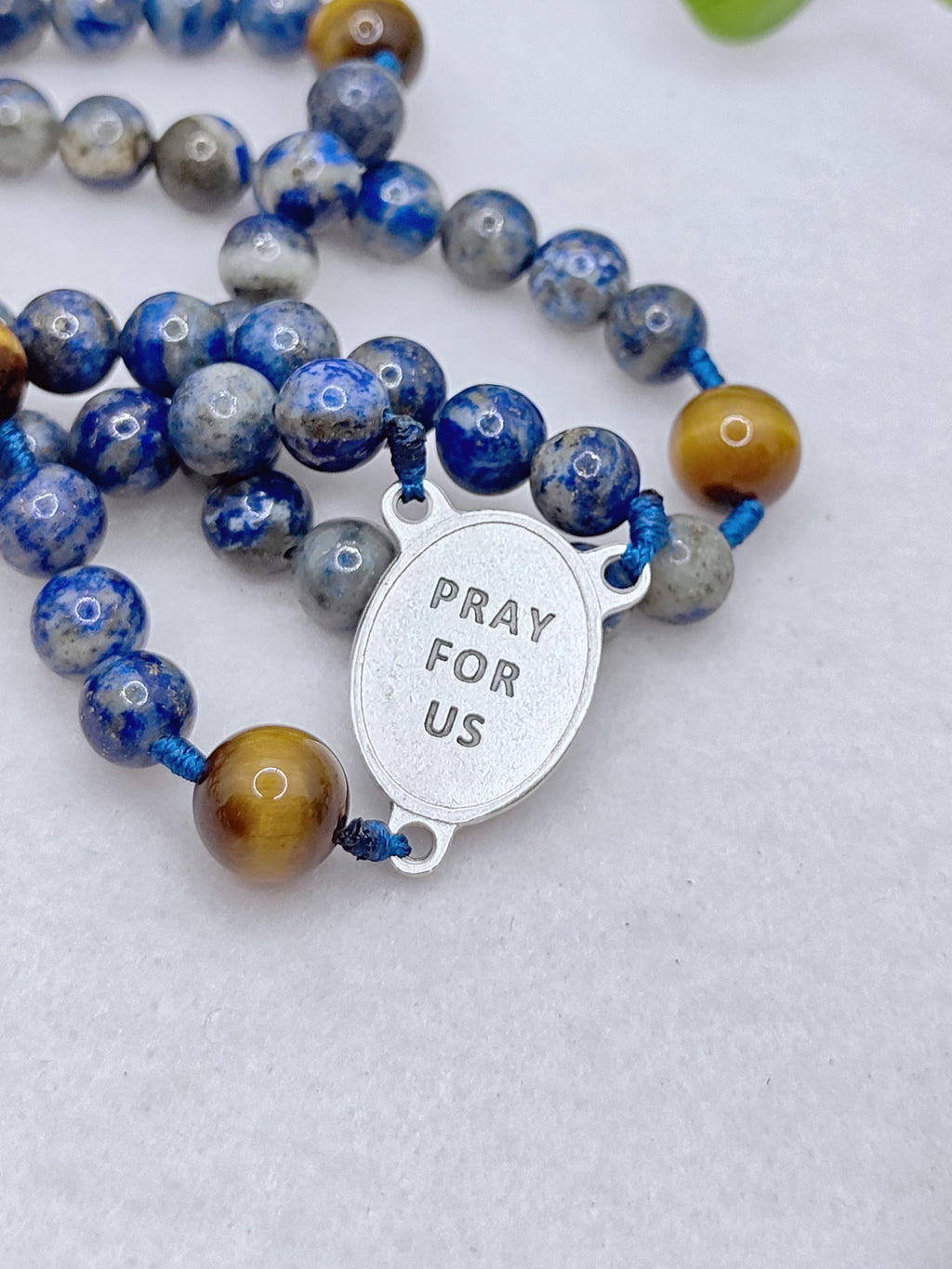 St. Francis of Assisi Earth & Sky Lapis Lazuli & Tiger Eye Rosary