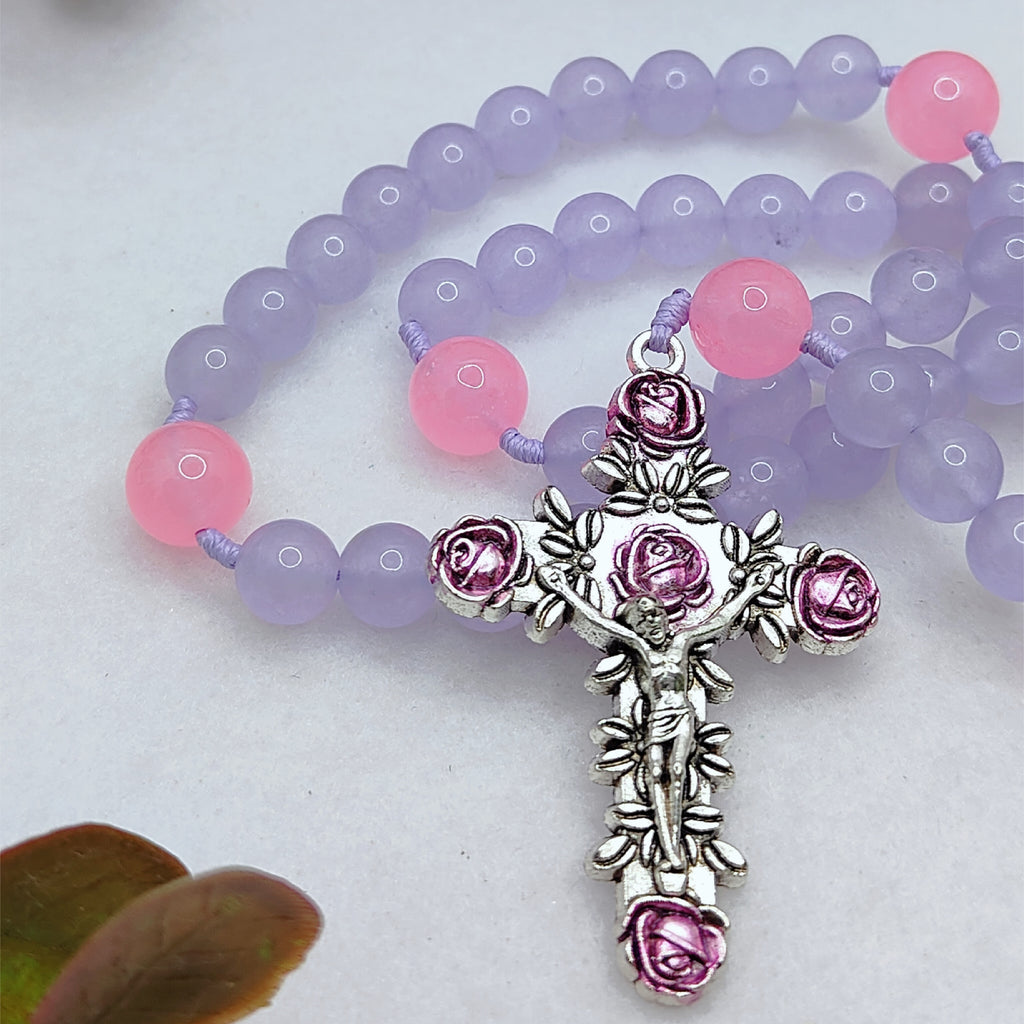 Blessed Mother Lavender Chalcedony Rosary