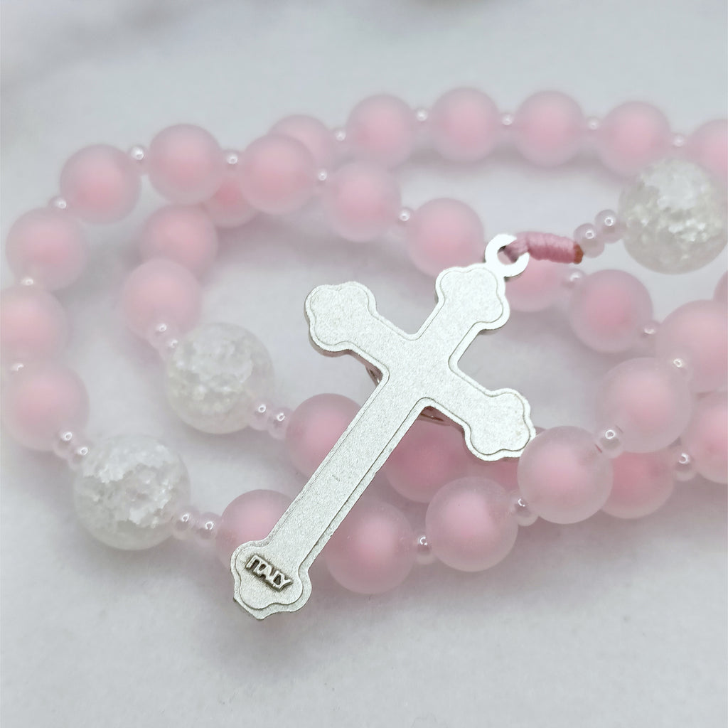 Heavenly Pink Glass Rosary