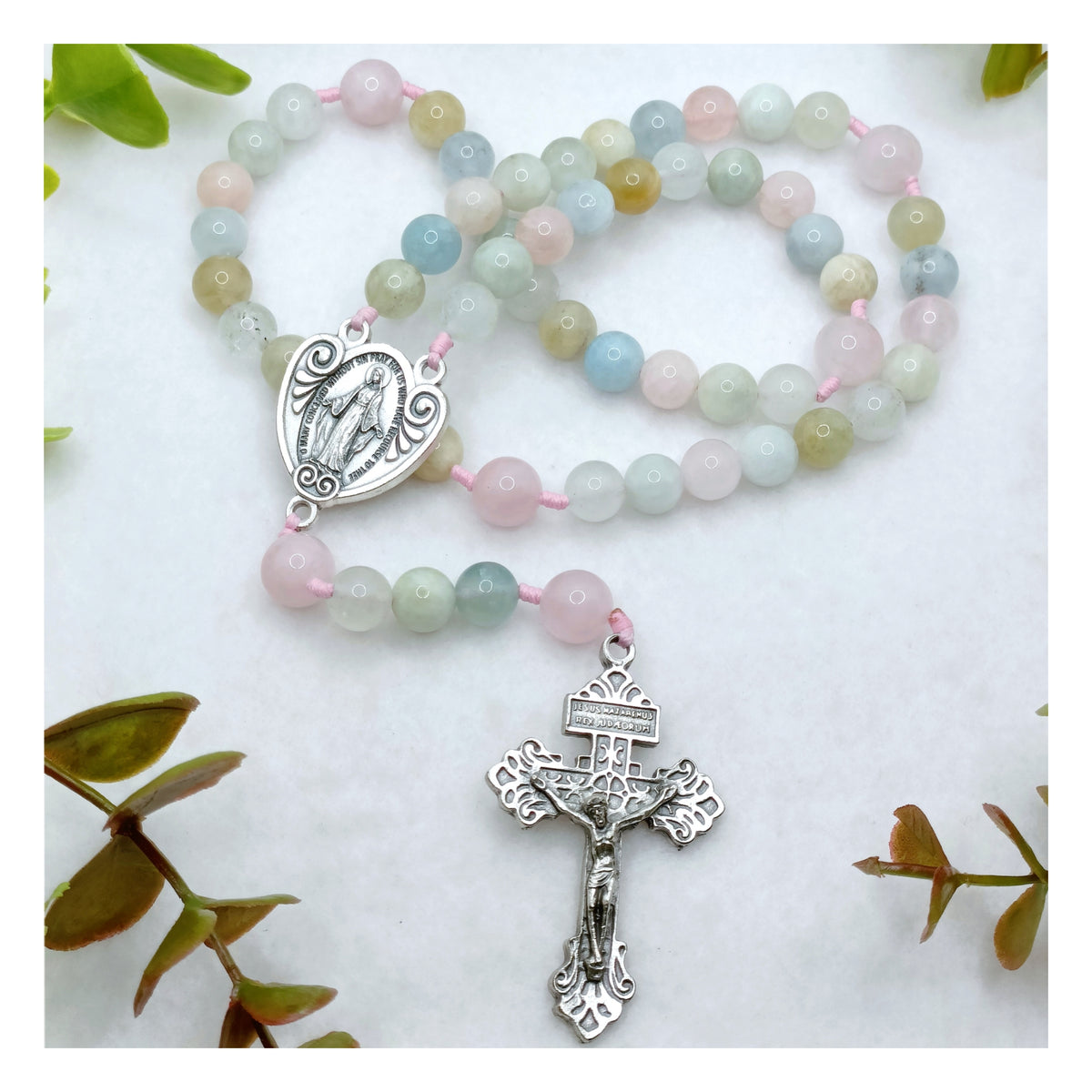 Serenity Morganite & Rose Quartz Rosary