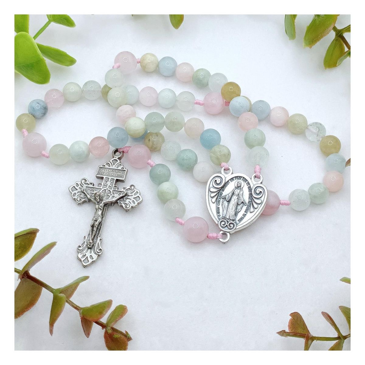 Serenity Morganite & Rose Quartz Rosary