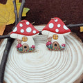 Enchanted Mushroom House Earrings