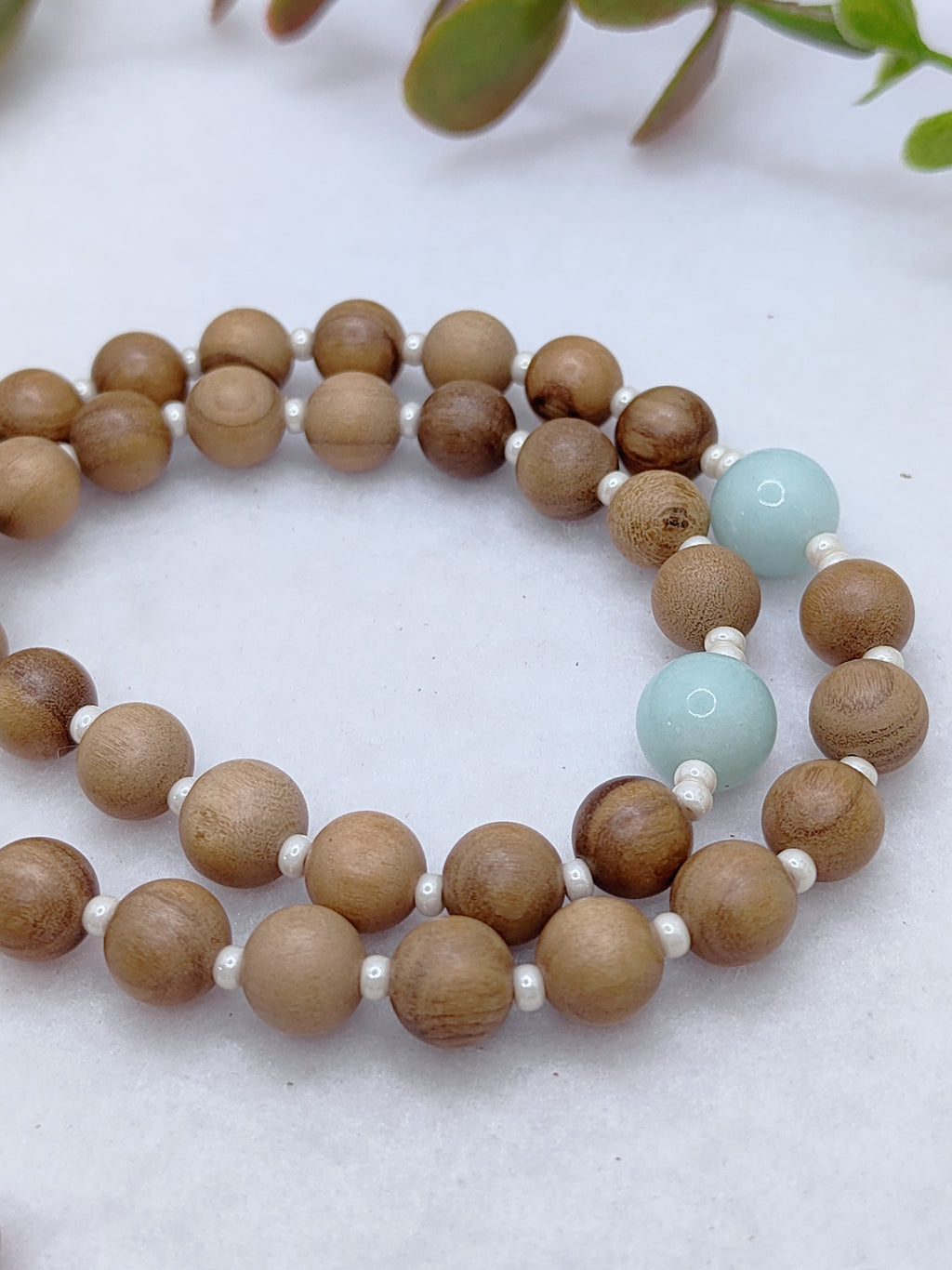 Our Mother of Perpetual Help Olive Wood & Amazonite Rosary