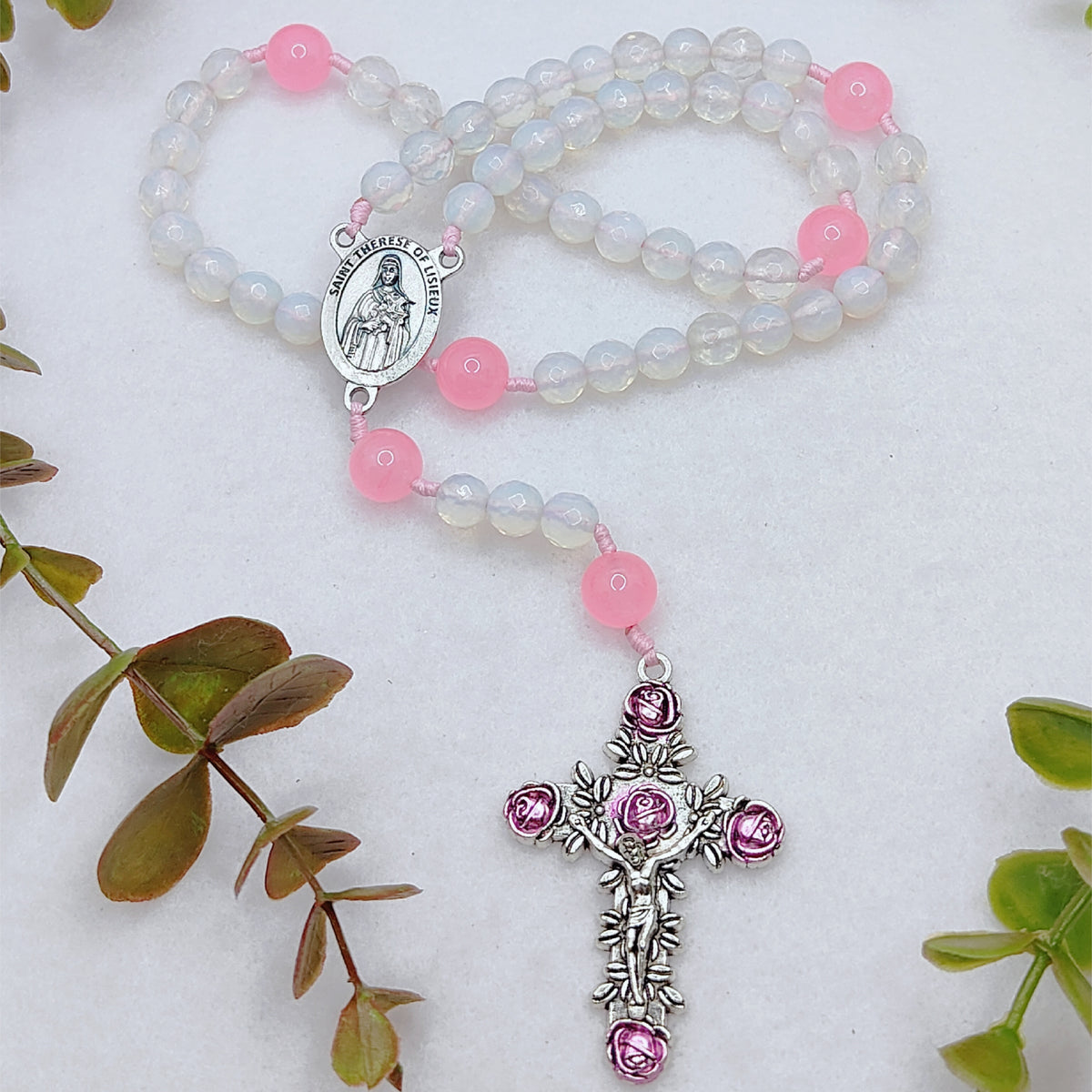 St Therese of Lisieux Little Way Opal & Roses