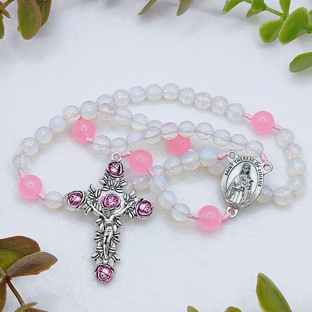 St Therese of Lisieux Little Way Opal & Roses