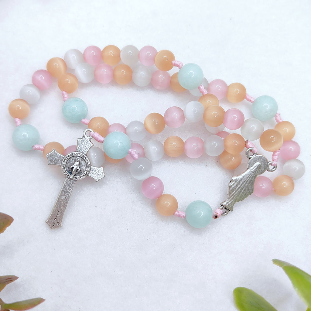 Joyful Light Cat Eye & Amazonite Rosary