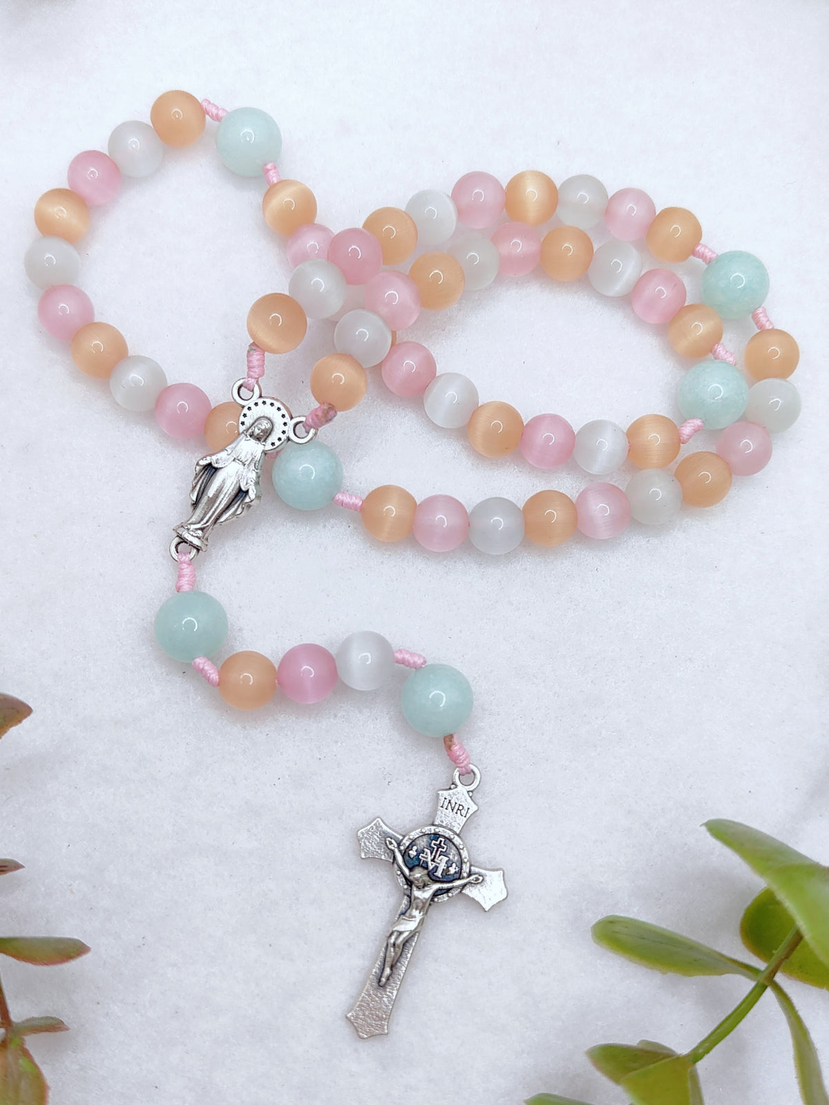 Joyful Light Cat Eye & Amazonite Rosary