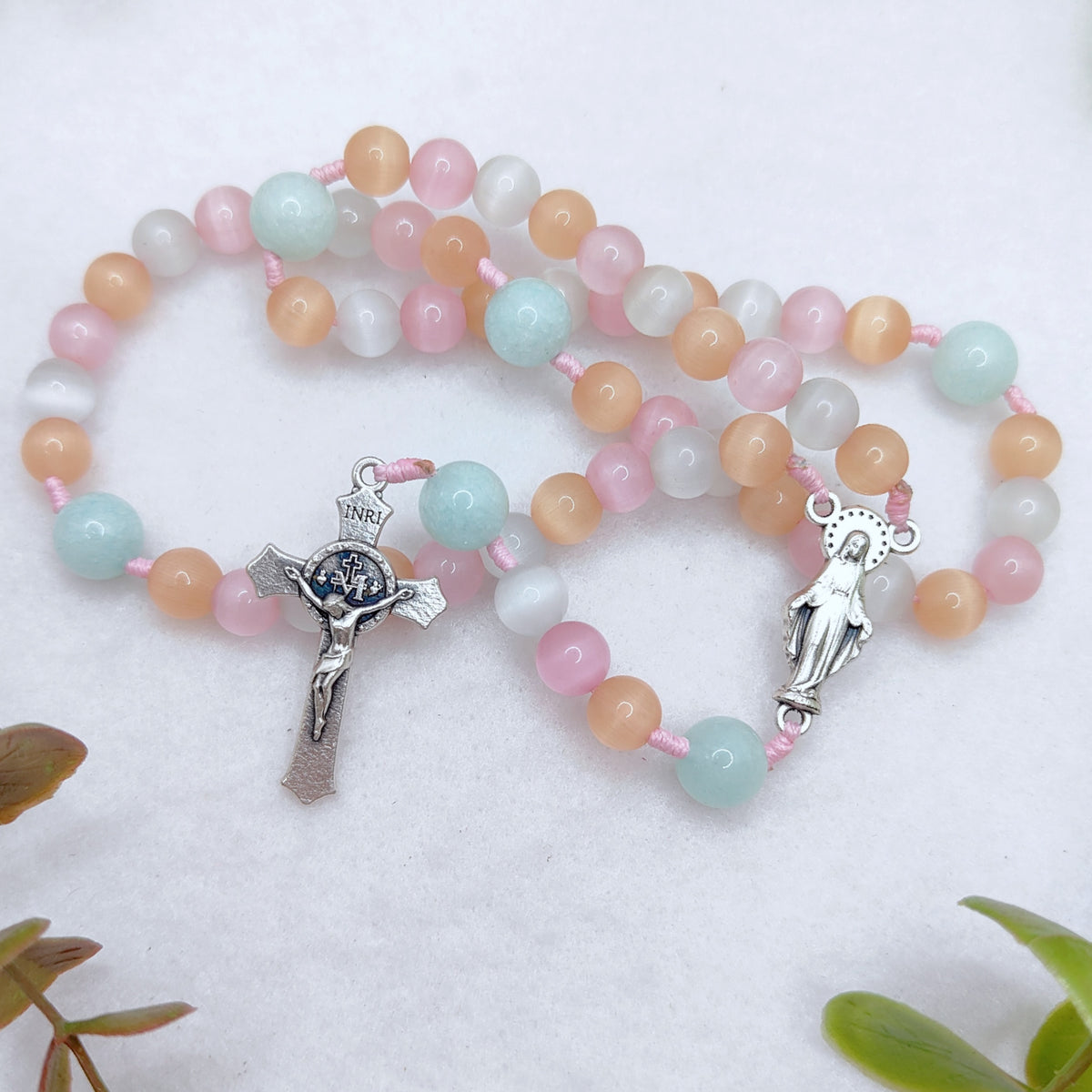 Joyful Light Cat Eye & Amazonite Rosary