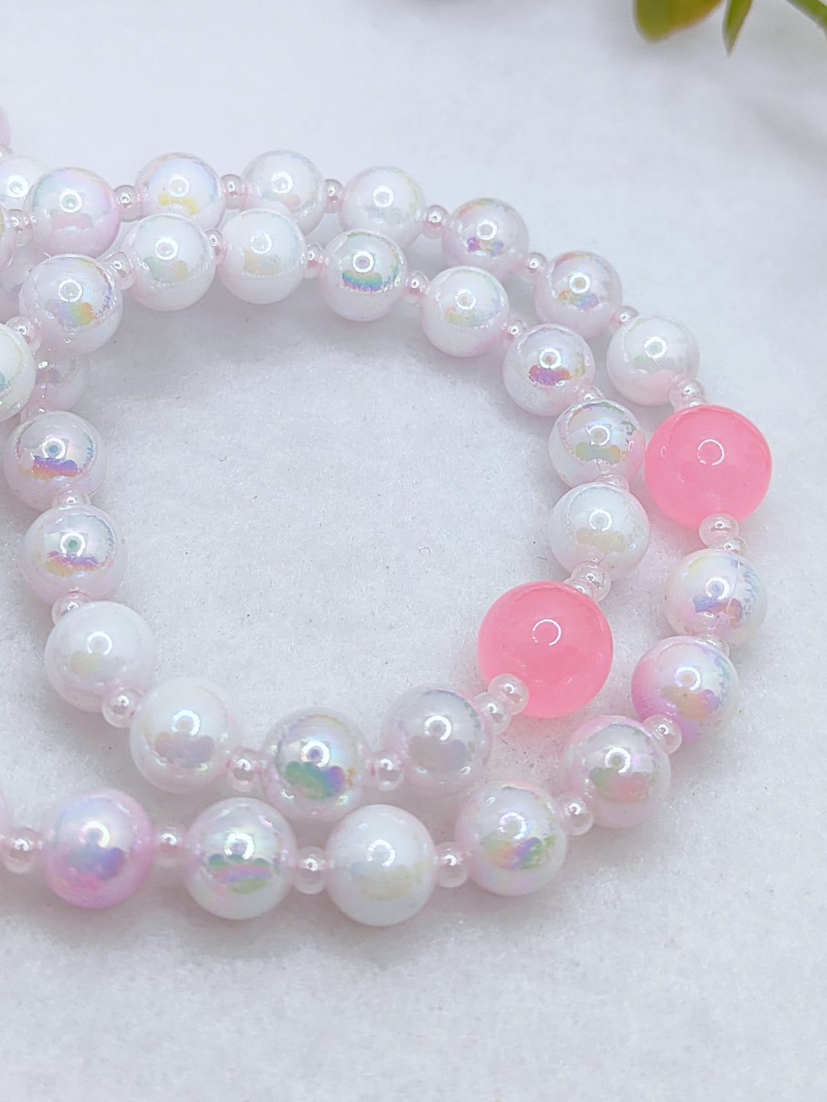 Miraculous Medal Blush Pink Glass Rosary
