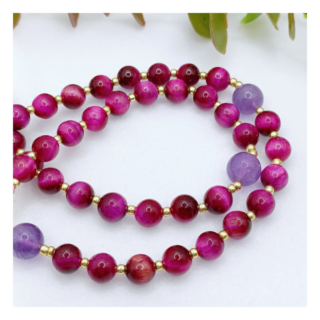 Pieta Love and Sacrifice Tiger Eye & Amethyst Rosary