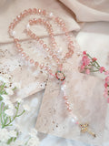 Our Lady of Guadalupe Pink Crystal with White Pearl Rosary